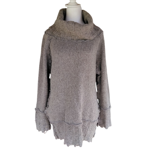 aVa Oversized Knot Cowl Neck Baby Alpaca Blend Sweater Size XL - Picture 1 of 7